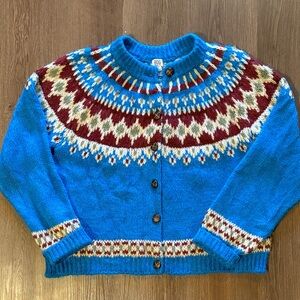 BDG Blue and Burgundy Patterned Cardigan